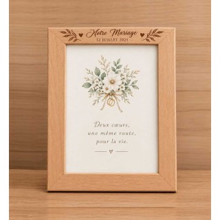 cadre photo en bois de hêtre personnalise cérémonie, mariage a Grenoble
