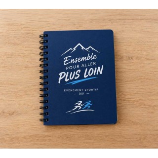 CARNET DE NOTES publicitaire à spirales métal  format A6 'MADE In Grenoble personnalise logo