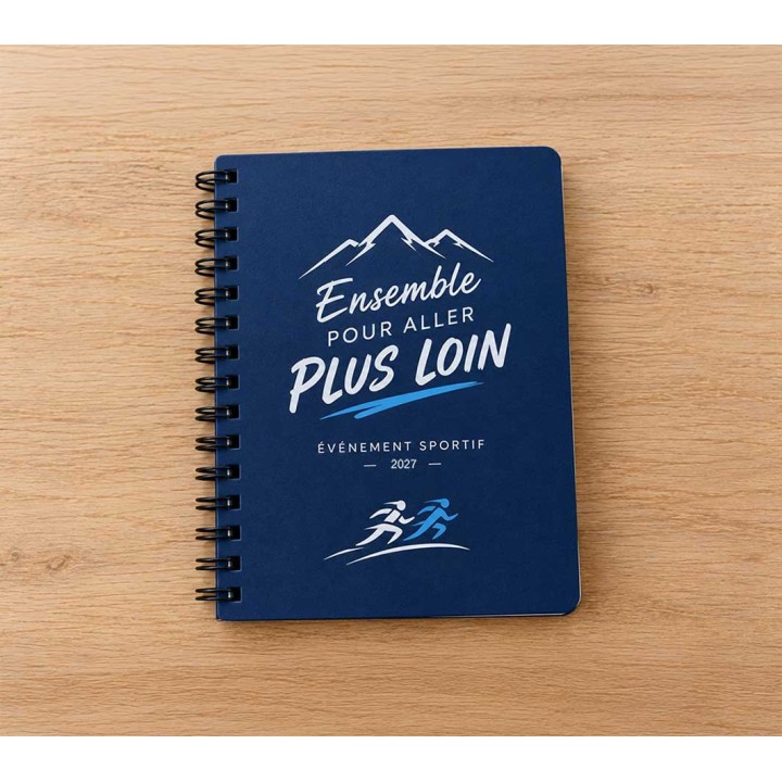 CARNET DE NOTES publicitaire à spirales métal  format A6 'MADE In Grenoble personnalise logo