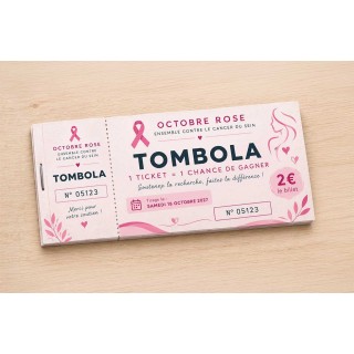 BILLET DE TOMBOLA PERSONNALISEES, carnet de 25 billets numérotés