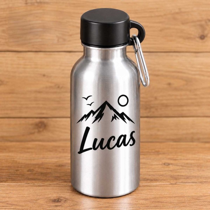 Gourde EN ACIER personnalisée entreprise gravure laser ou sérigraphie, cadeau promotionnel