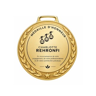 Médaille d'OR, médaille d'honneur et de reconnaissance, personnalisée nom, prénom a Grenoble