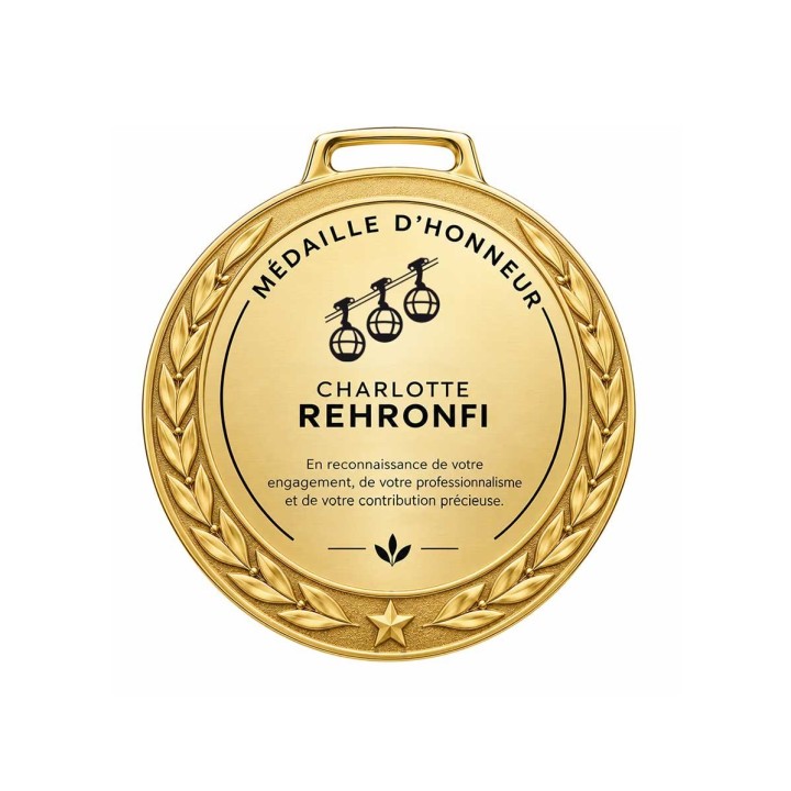 Médaille d'OR, médaille d'honneur et de reconnaissance, personnalisée nom, prénom a Grenoble