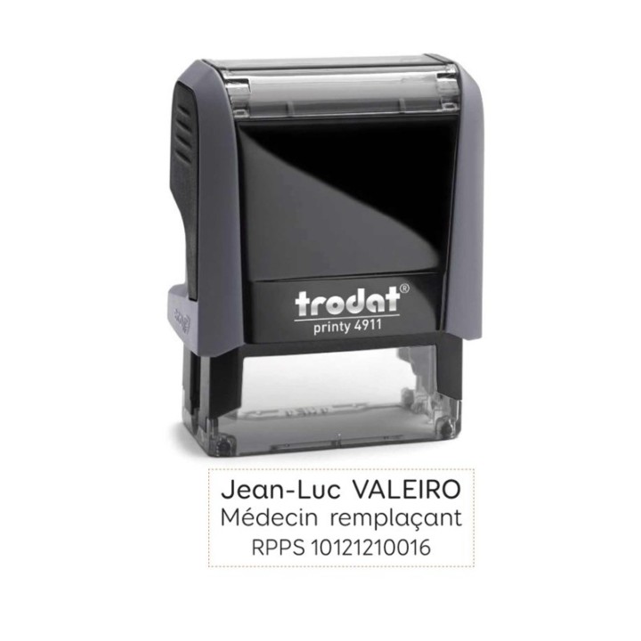 tampon encreur, Printy 4911,  trodat france  3 lignes texte,  imprimeur-graveur-des-alpes.fr