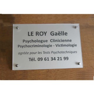 plaque en plexiglas argent/gris plaque professionnelle, médecin, kine, infirmiers, etc.
