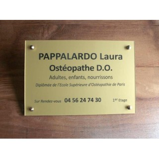 plaque professionnelle en plexiglas OR