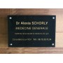plaque professionnelle plexiglas noire, lettres OR