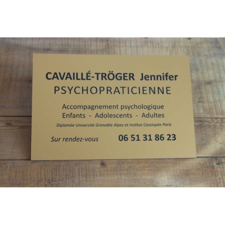 plaque OR économique gravure lettres  noires Grenoble