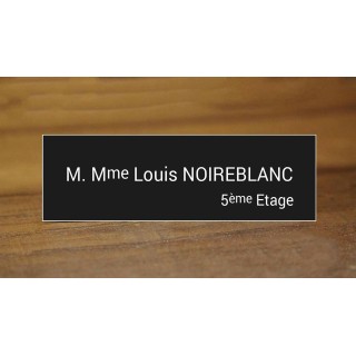 Plaque boite aux lettres NOIRE, Lettre BLANCHE