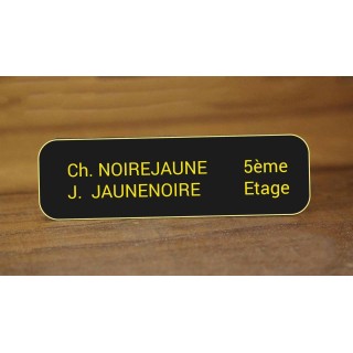 Plaque boite aux lettres NOIRE, Lettre JAUNES