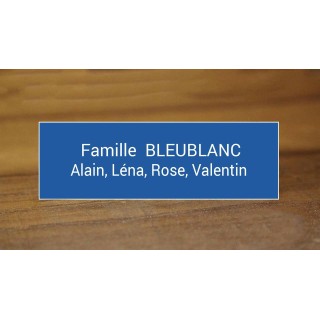 Plaque boite aux lettres BLEU, Lettre blanches