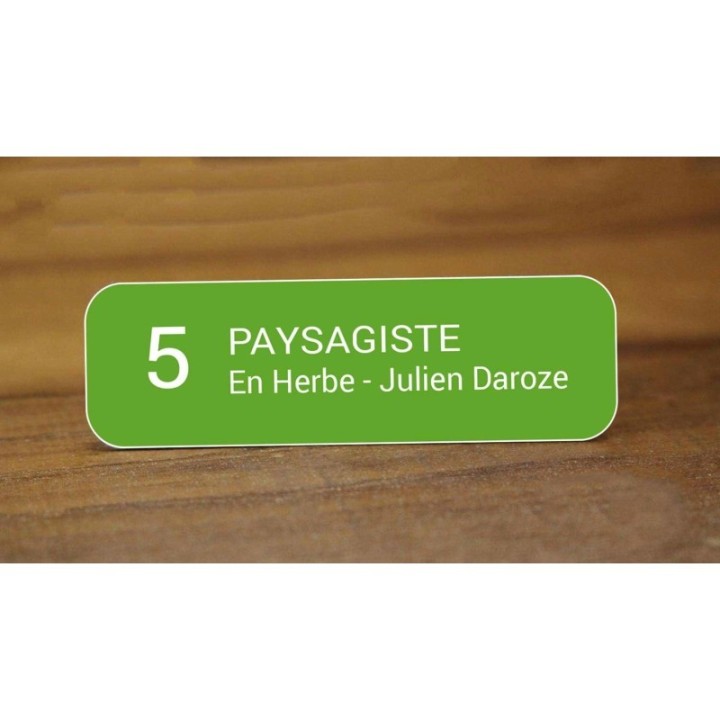 Plaque boite à lettres verte, Lettre blanches