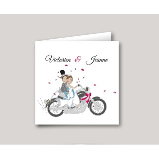 Faire part mariage les Motards carte invitation motos