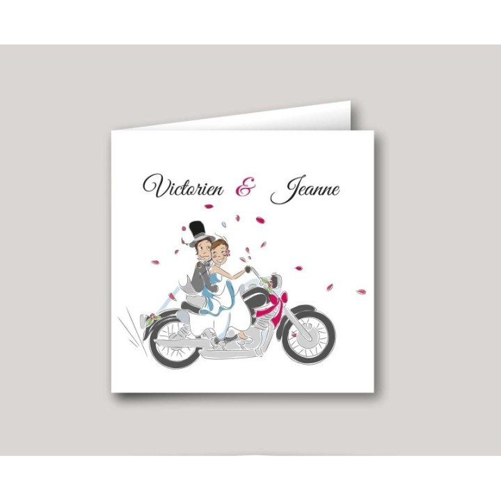 Faire part mariage les Motards carte invitation motos