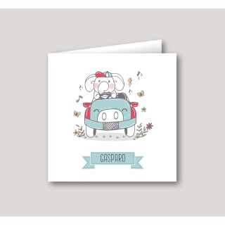 faire part de naissance, arrivée de bébé en fanfare