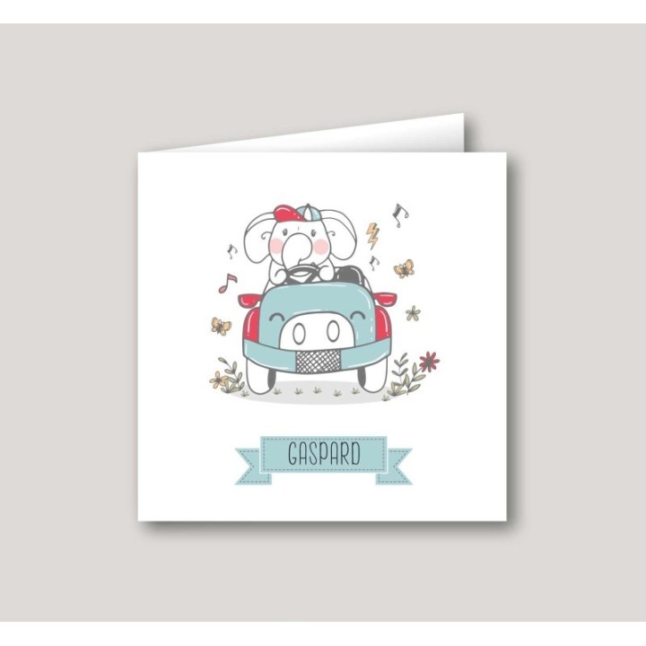 faire part de naissance, arrivée de bébé en fanfare