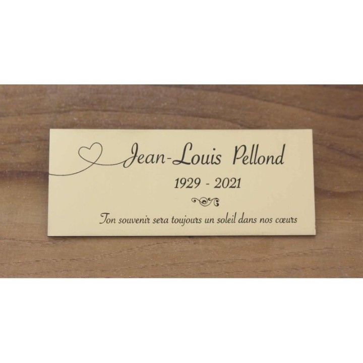 plaque de columbarium gravée
plaque funéraire pt'coeur