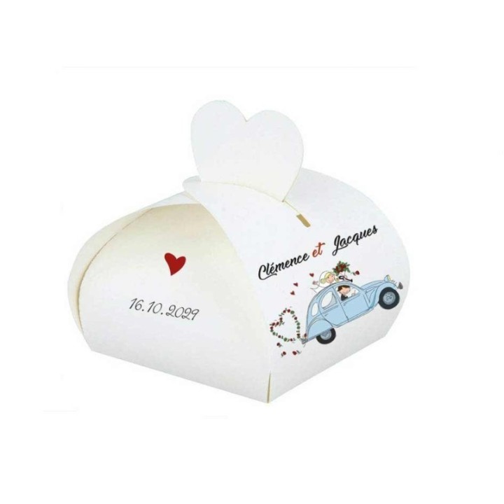 boite a dragée 2CV  bleu vintage