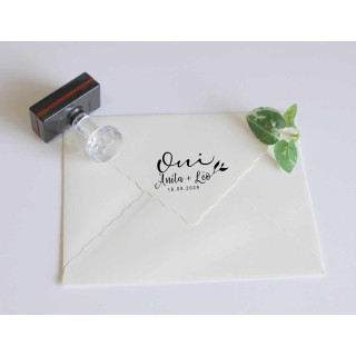 tampon mariage Le Oui  et 2 prénoms des mariés