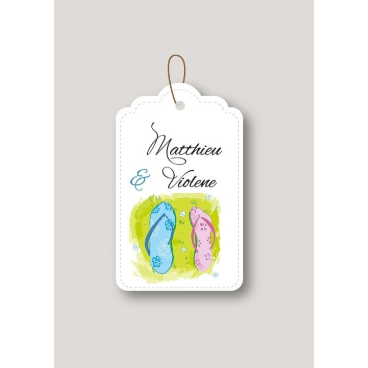 Étiquette boite à dragée les tongs