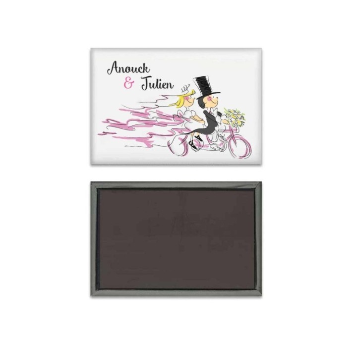 Faire part mariage humour ballade en velo personnalise les mariés