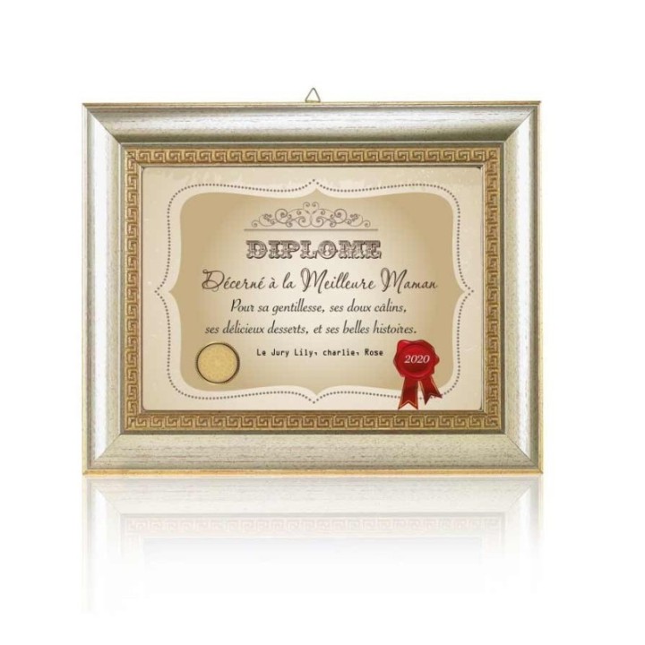 Cadre, tableau  luxueux et son diplôme personnalise