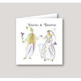 Faire part mariage couple vintage