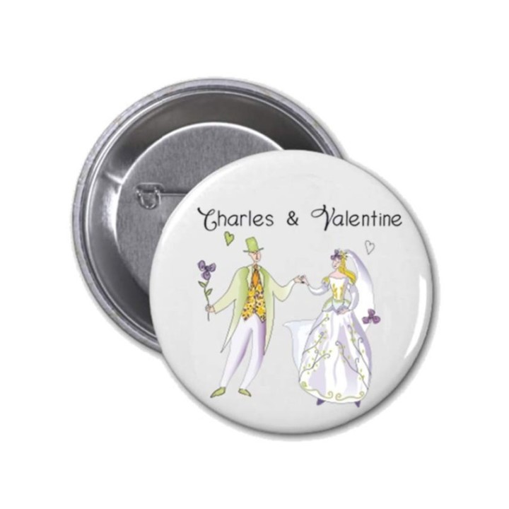 Badge cadeau invités mariage couple vintage