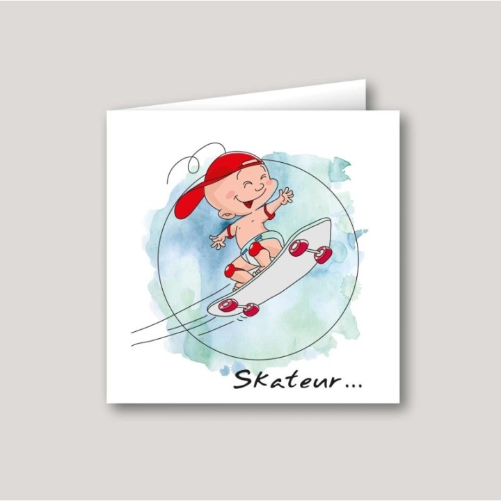 faire part de naissance,  bébé SKATEUR