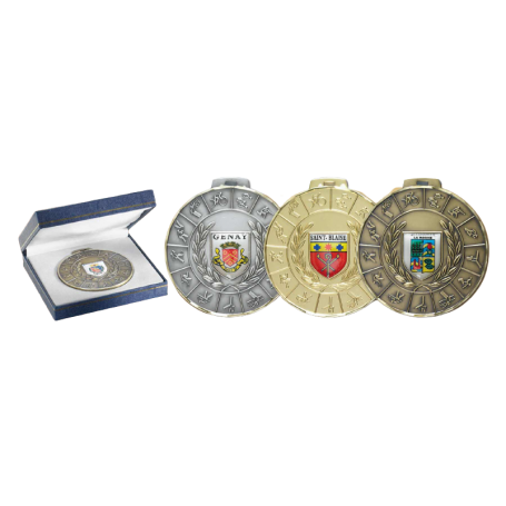 Médaille OFFICE MUNICIPAL DES SPORTS ÉCUSSON COULEUR DÔME