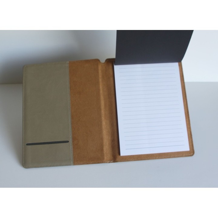CAHIER DE NOTES COUVERTURE EN SIMILI CUIR BRUN CLAIR
