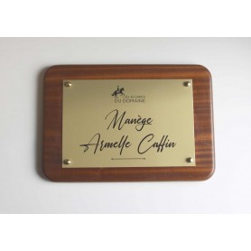 plaque commémorative  en aluminium OR sur bois de rose