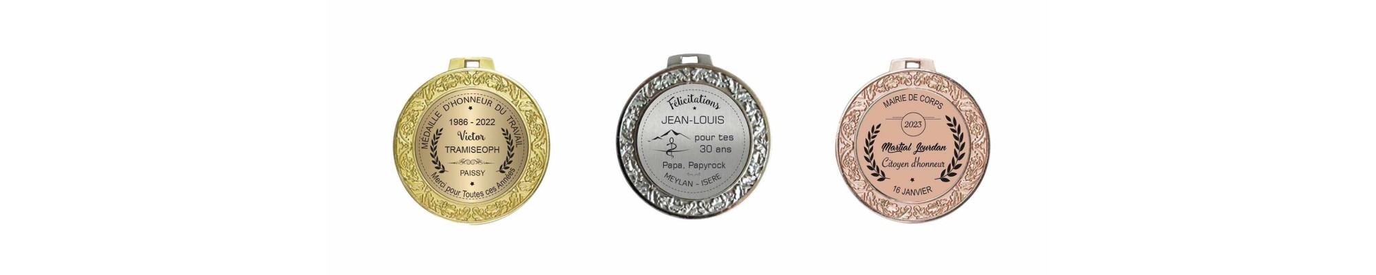 Medaille d'honneur personnalisee, gravée, coffret écrin luxe