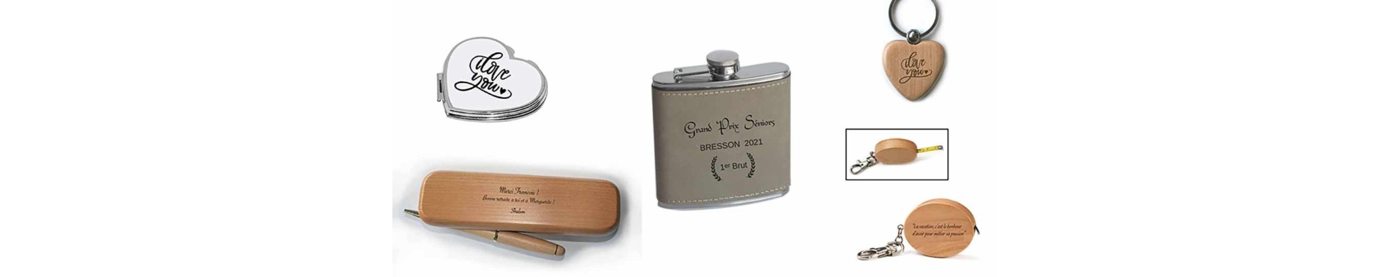 cadeau en bois de hêtre naturel grave, personnalise logo, nom, prenom