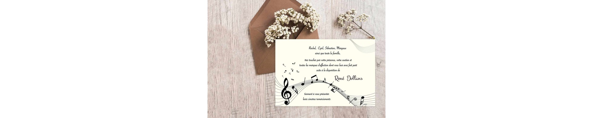 Carte remerciements décès, condoléances, vintage, originale, Art déco