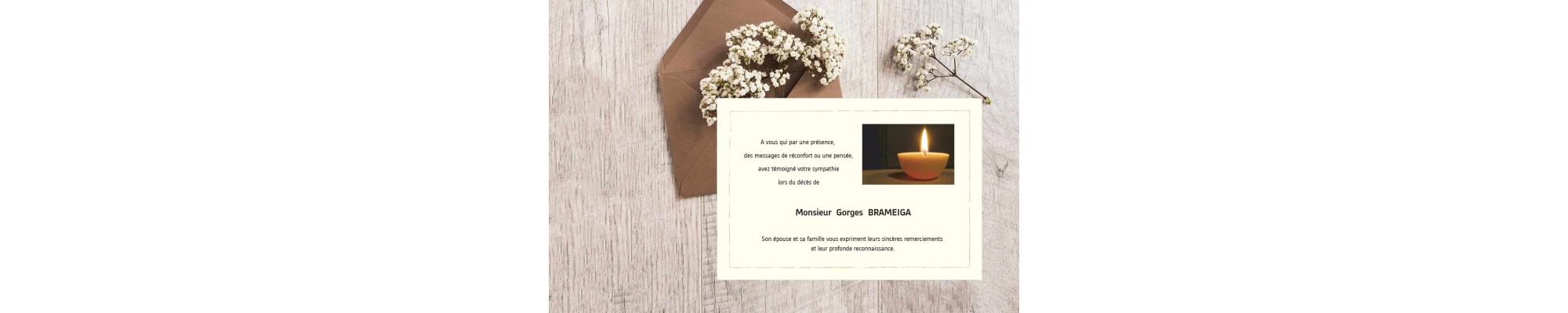 Carte remerciements décès Classique Religion, Catholique, Hébreu, musulman