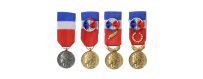 Medaille du travail 4 echelons, Argent, vermeil, Or, grand or, gravee