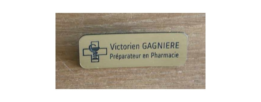 BADGE personnalisé en PVC badge identification pharmacien, medecin, infirmier