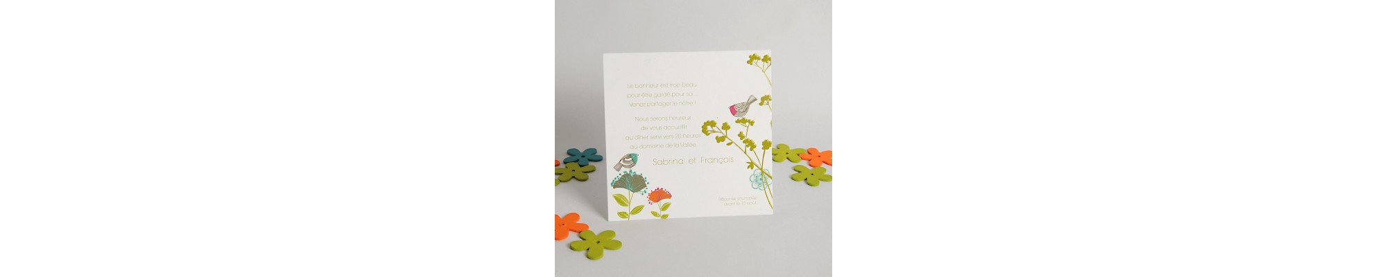 carte invitation au mariage autour du cocktail au repas de noce dîner