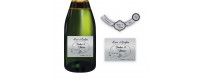 étiquette adhésive de bouteille champage, vin, personnalisée Or, argent, blanc