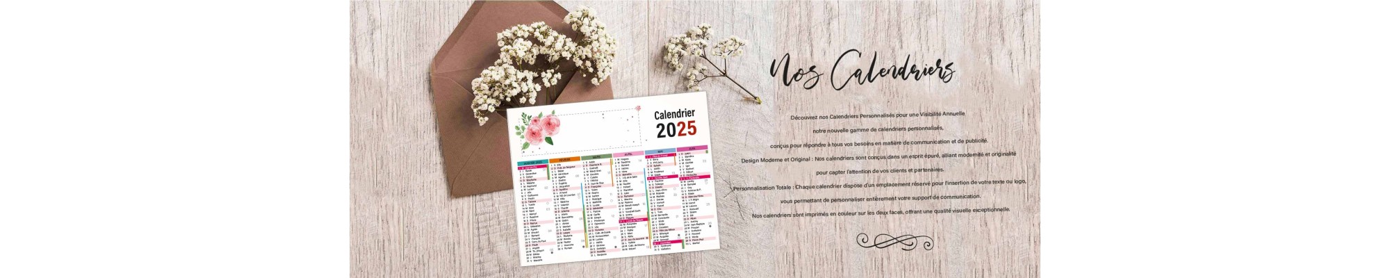 calendrier personnalisé une communication la publicité toute l'annee